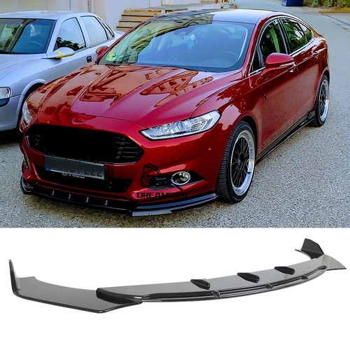 Gloss black front bumper lip - front,