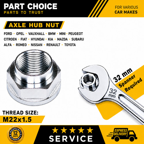 Driveshaft axle hub nut - axle,