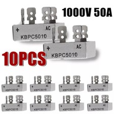 10PCS 50A 1000V Metal Case Single Phases Diode Bridge Rectifier KBPC5010 L6T3