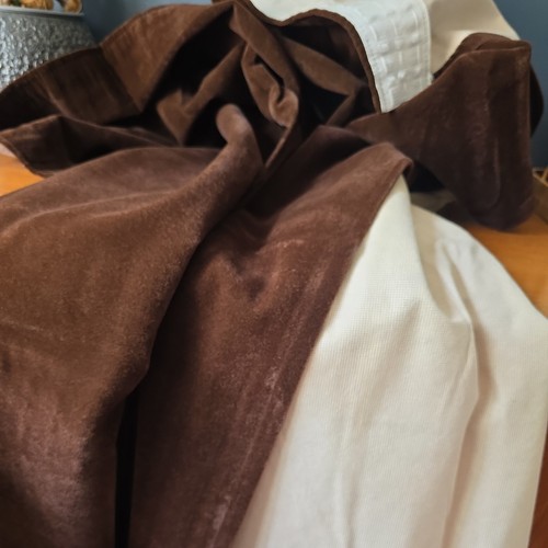 Vintage chocolate brown velvet - chocolate,