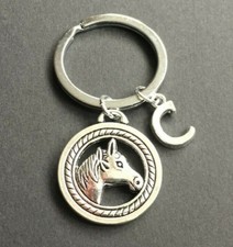 Horse Keyring, Handmade Personalised Initial in Organza Gift Bag
