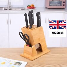 Bamboo Knife Block Stand Holder Scissor Slot Knives Storage Shelf Rack