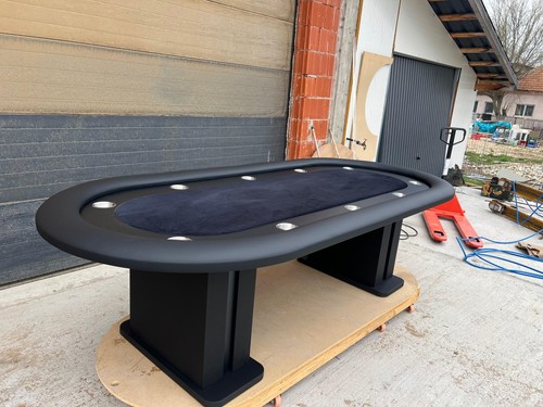 Full leather black poker table