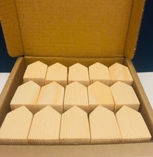 wooden houses in a box.  20x20mm @ 30mm high. Ready to paint. 