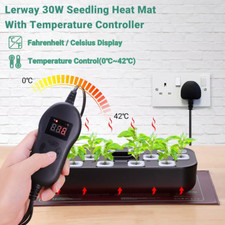 Lerway Programmable Heat Mat Thermostat 30W Temp Control Plant Seeding Pad Brew