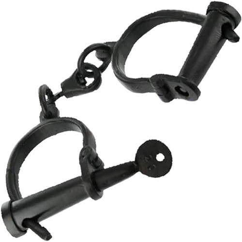 Hand forged pirate handcuffs - forged,