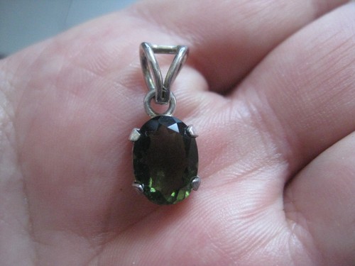 Moldavite faceted pendant