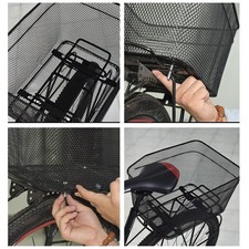 Rear Bike Basket Dogs Carrier Metal Cargo Basket for Cycling Sports Shopping