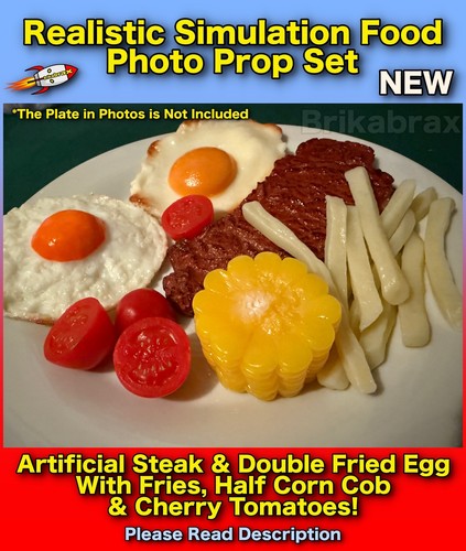 Piece artificial steak - steak, egg