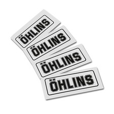 OHLINS replacement BLACK on clear  decals graphics stickers x 4 pieces SMALL