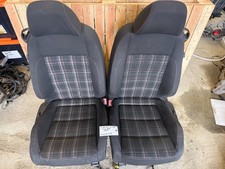 10 VOLKSWAGEN GOLF GTI MK6 HEATED FRONT PLAID TARTAN BUCKET SEATS 10-14 2 door