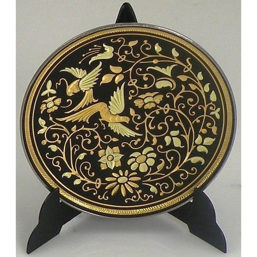 Damascene gold dove - dove, peace