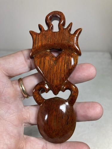 Carved wood welsh love - wood, spoon