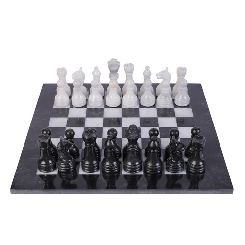 Marble chess set black white - marble,