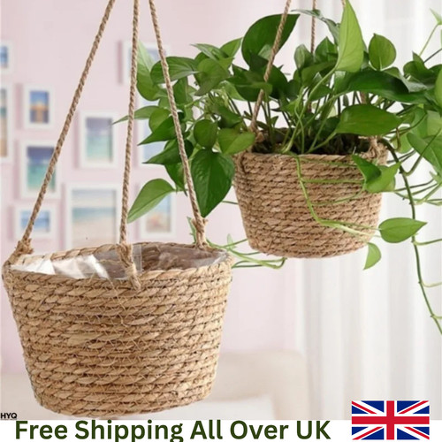 Macrame plant hanger - plant, jute