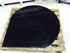 Wood Burning Stove Tear Shape Hearth 30Mm Black Granite Mat Finish