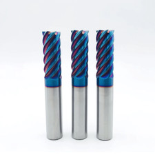 6/8/10/12mm 6 Flute Carbide End Mill CNC Milling Cutter HRC68 Nano Blue Coating