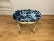 Vintage French Louis Style Oval Vanity Stool Piano Stool Wit Cabriole Style Legs