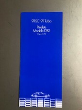 1982 Porsche 911SC & Turbo Price List Showroom Advertising Folder German RARE