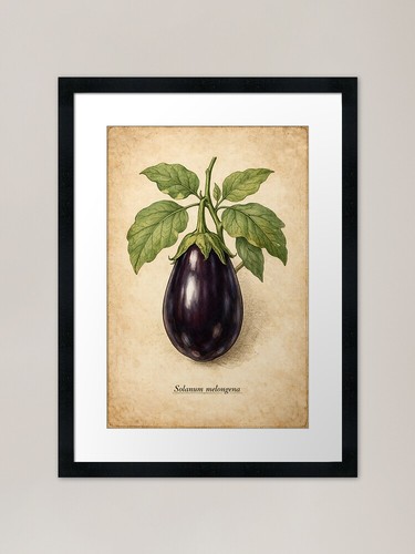 Vintage eggplant botanical - vintage,