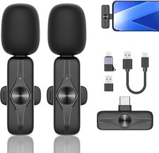Wireless Lavalier Microphone Clip Mic For iPhone iPad Samsung Recording Vlog