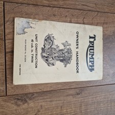 Vintage Triumph Unit Construction 650 Motorcycle Owners Handbook USA Edition