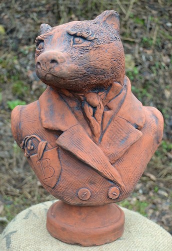 Badger garden ornament - ornament, bust