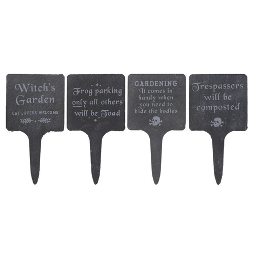 Gothic slate garden signs - slate,