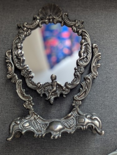 Vintage silver plated vanity - silver,