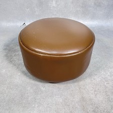 1970s brown vinyl footstool - vinyl,