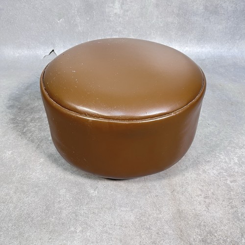 1970s brown vinyl - brown, footstool