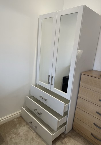 Ikea white mirrored double - mirrored,