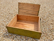 Norwegian Military Issue Wooden Green Ammunition Storage Box with lid
