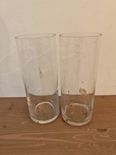 Pair Of Large Cylindrical Glass Vases Clear for Flowers 25cm tall 10cm wide