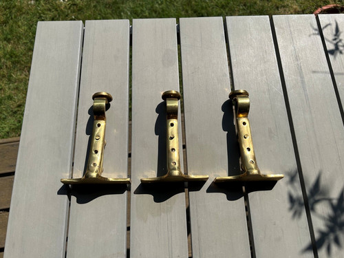 Solid brass heavy curtain pole - brass,