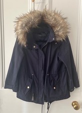 Zara Navy hooded Parka size XS