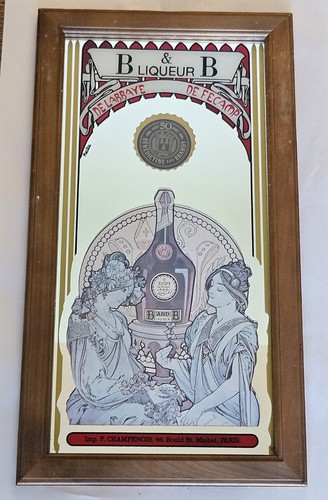 Vtg liqueur mirror 50th - b&b,