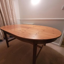 IKEA LEKSVIK 18947 Pine oval dining table.