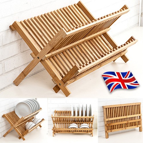 Bamboo folding dish rack - bamboo,