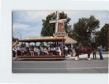 Postcard Dutch Street Trolley Wilhelmina During Tulip Festival Orange City Iowa