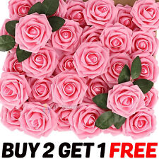 50 Pcs Large 6CM Artificial Flowers Foam Rose Heads Wedding Party Decor Bouquet