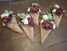Handmade Rustic Church Pew or Venue Wedding Decoration with Artificial Flowers