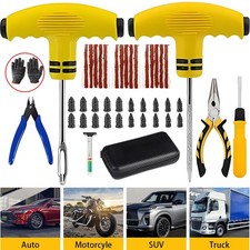 Emergency Tyre Puncture Repair Kit Car Van Motorcycle Tubeless Tire Strip Pliers