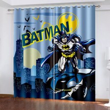 Bedroom Curtains Eyelet Marvel Batman Decor 05 Customize Size/Text UV Protect