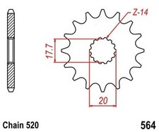 Pinion 12T Pitch 520 for Yamaha DT 200 R WR 125 200 XVS 125 Drag Star YZ125