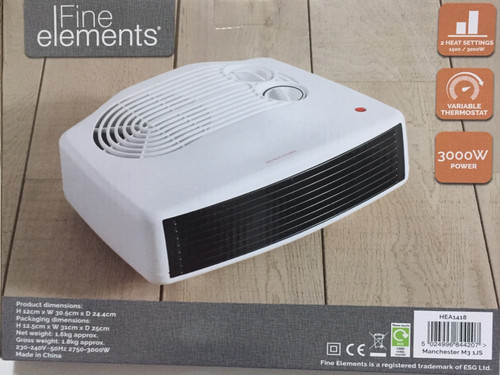 Fan heater 3000w electric - electric, flat