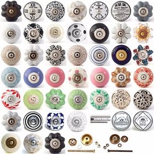 Multi coloured ceramic knobs drawer pull cupboard door knobs porcelain china