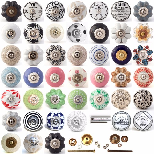 Multi coloured ceramic knobs