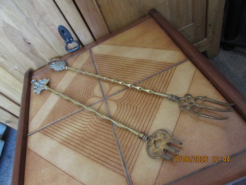 Pair vintage brass toasting - pair,