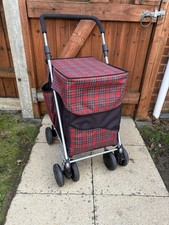 Balmoral 6-Wheel Shopping Sholley Trolley Mobility Aid Tartan